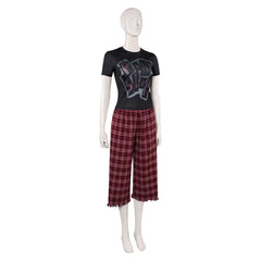 Freakier Friday (2025) Anna Coleman Black Shirt Checked Trousers Set Outfits Cosplay Costume