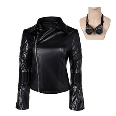 Movie Furiosa: A Mad Max Saga (2024) Furiosa Black Jacket Coat Outfits Cosplay Costume Halloween Carnival Suit