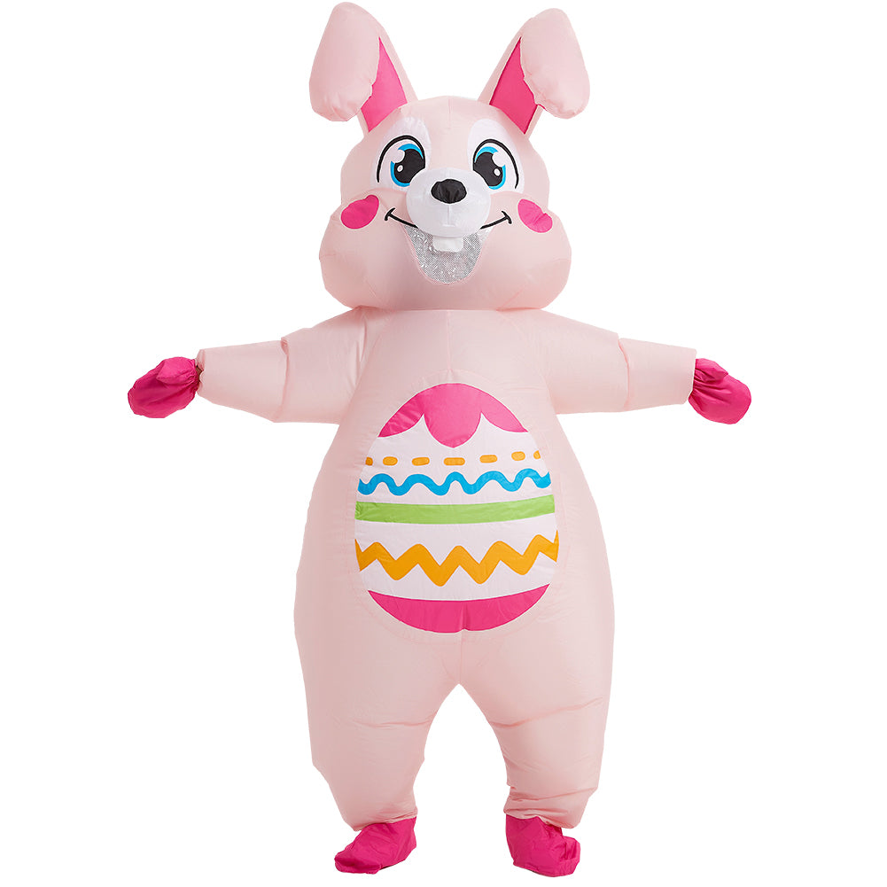 Funny Rabbit Pink Easter Egg Inflatable Outfits Cosplay Costume Carnival Suit 