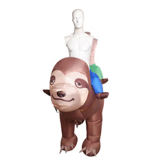 Funny Two People Riding Sloth Inflatable Animal Outfits Cosplay Costume Halloween Suit