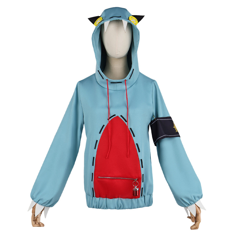   Gachiakuta (2025) Guita Hebby Fantasia Blue Red Hoodie Outfits Cosplay Costume 
