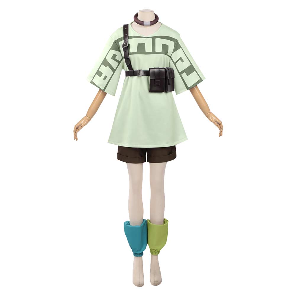 Gachiakuta (2025) Remlin Tysark Green Shirt Set Outfits Cosplay Costume 