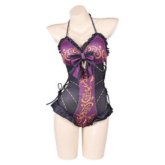 Game Baldur's Gate Astarion Purple Swimsuit Outfits Cosplay Costume Halloween Carnival Suit-Coshduk