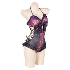 Game Baldur's Gate Astarion Purple Swimsuit Outfits Cosplay Costume Halloween Carnival Suit-Coshduk