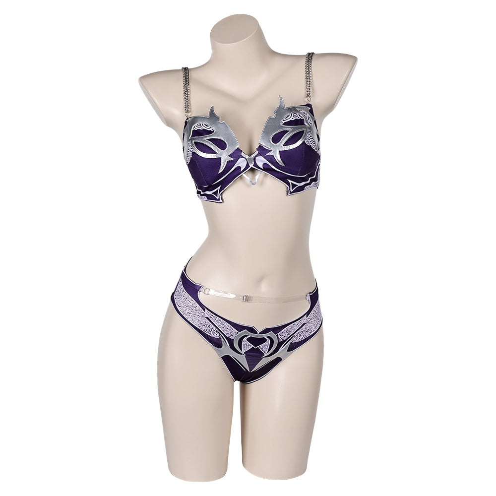 Game Baldur's Gate Shadowheart Purple Swimsuit Outfits Cosplay Costume Halloween Carnival Suit 
