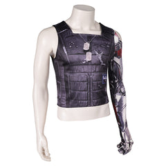 Game Cyberpunk 2077 Johnny Silverhand Printed Tops Outfits Cosplay Costume Halloween Carnival Suit 