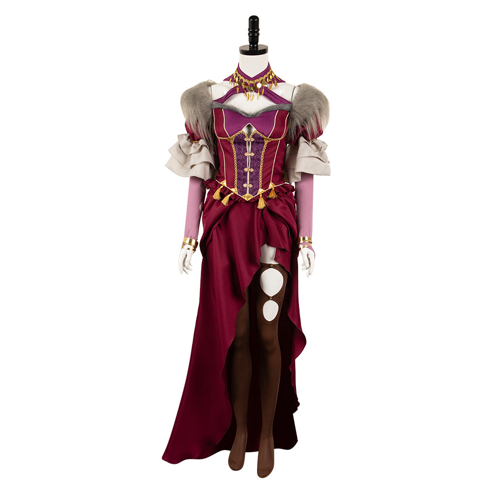 Game Dragon's Dogma II (2024) Wilhelmina Red Outfits Cosplay Costume Halloween Carnival Suit