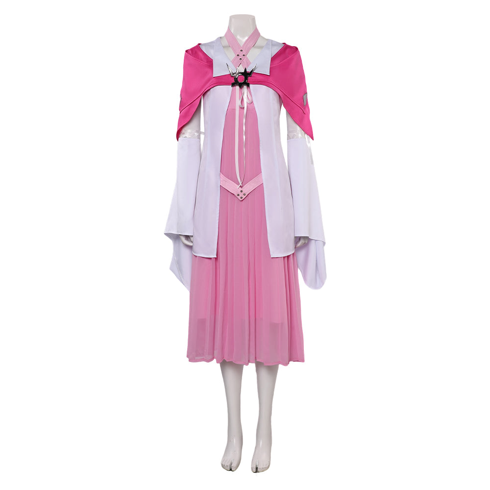 Game Final Fantasy VII Aerith Gainsborough Pink Dress Cosplay Costume Outfits Halloween Carnival Suit