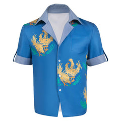 Game Final Fantasy VII Rebirth 2024 Cloud Blue Shirt Outfits Cosplay Costume Halloween Carnival Suit