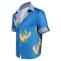 Game Final Fantasy VII Rebirth 2024 Cloud Blue Shirt Outfits Cosplay Costume Halloween Carnival Suit