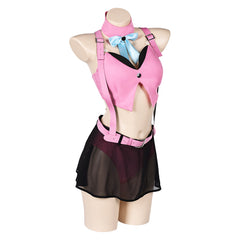 Game Final Fantasy VII Rebirth (2024) Aerith Pink Bunny Girl Swimsuit Outfits Cosplay Costume Halloween Carnival Suit - Coshduk