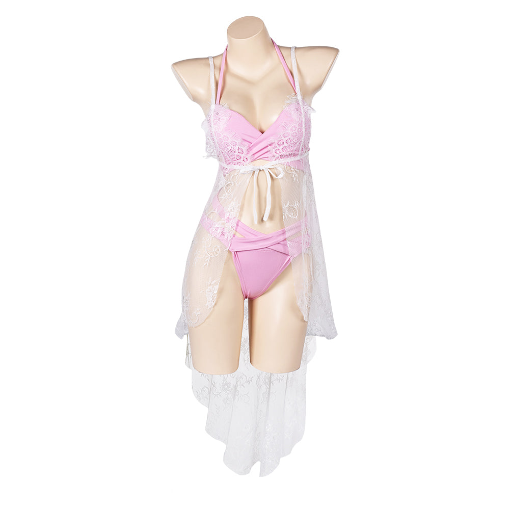 Game Final Fantasy VII Rebirth (2024) Aerith Pink Swimsuit Bikini Outfits Cosplay Costume Halloween Carnival Suit
