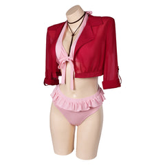 Game Final Fantasy VII Rebirth (2024) Aerith Swimsuit Set Outfits ​Cosplay Costume Halloween Carnival Suit