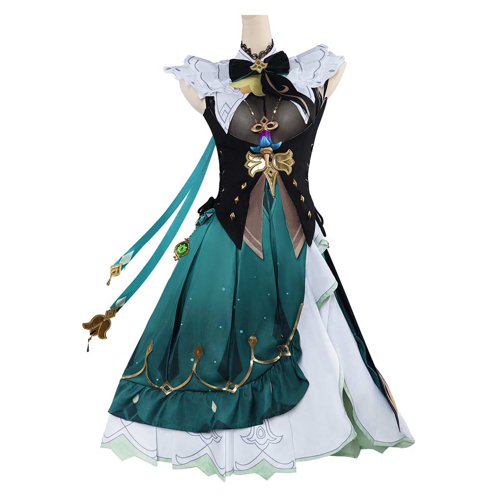 Game Genshin Impact Emilie Green Dress Outfits Cosplay Costume Halloween Carnival Suit 