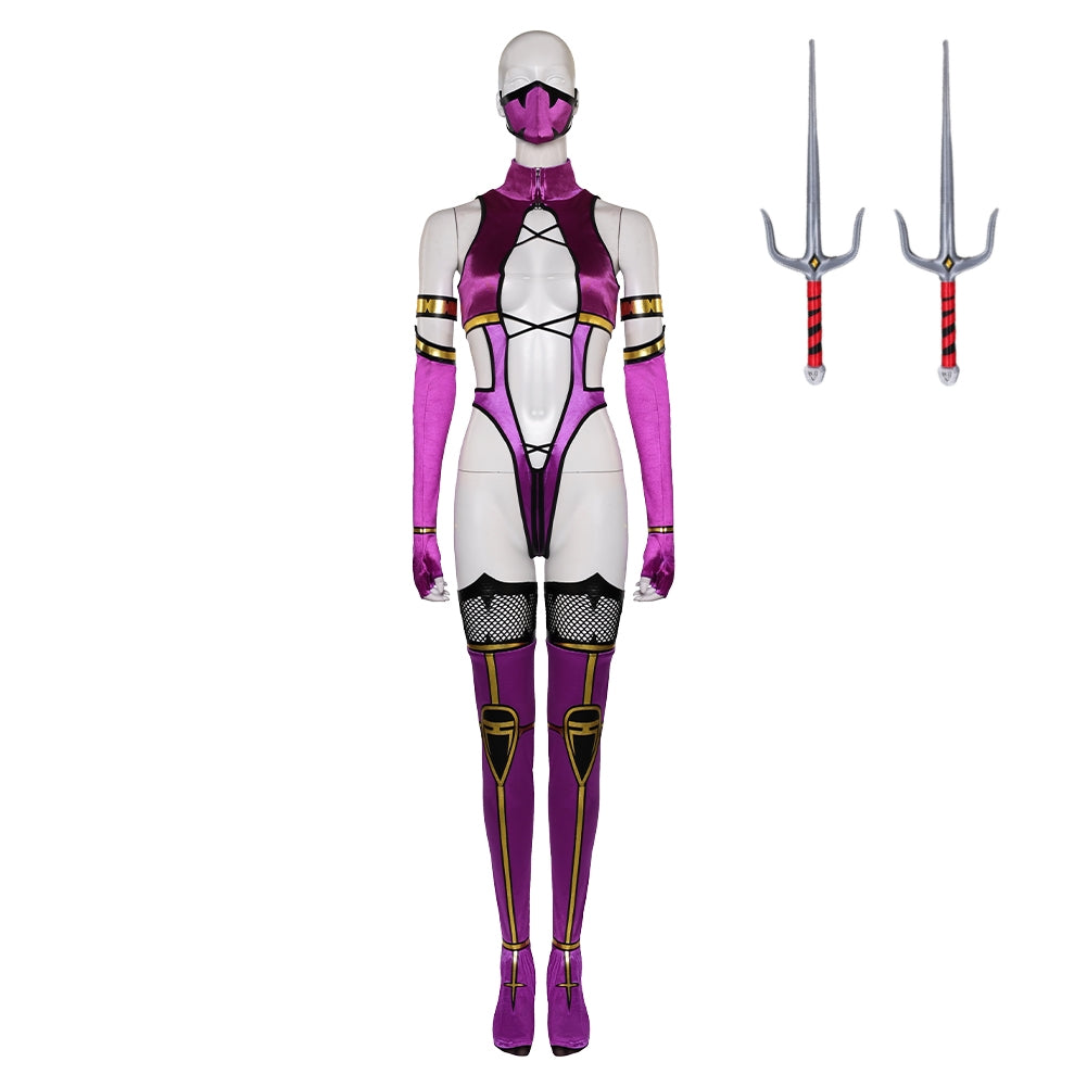 Mortal Kombat 9 Mileena Purple Sexy Outfits Cosplay Costume Halloween Carnival Suit