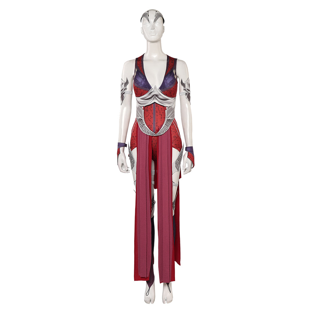 Game Mortal Kombat ​Nitara Red Set Cosplay Costume Outfits Halloween Carnival Suit