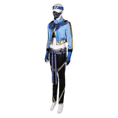 Game Mortal Kombat Kitana Blue Set Cosplay Costume Outfits Halloween Carnival Suit