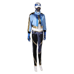 Game Mortal Kombat Kitana Blue Set Cosplay Costume Outfits Halloween Carnival Suit