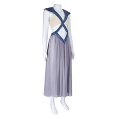 Game Of Thrones Daenerys Targaryen Yunkai Blue Gray Dress Outfits Cosplay Costume 