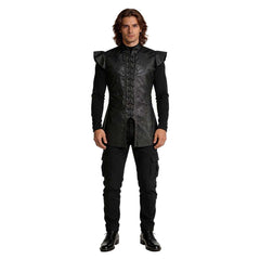 Game of Thrones Jon Snow Black Leather Vest Set Outfits Cosplay Costume