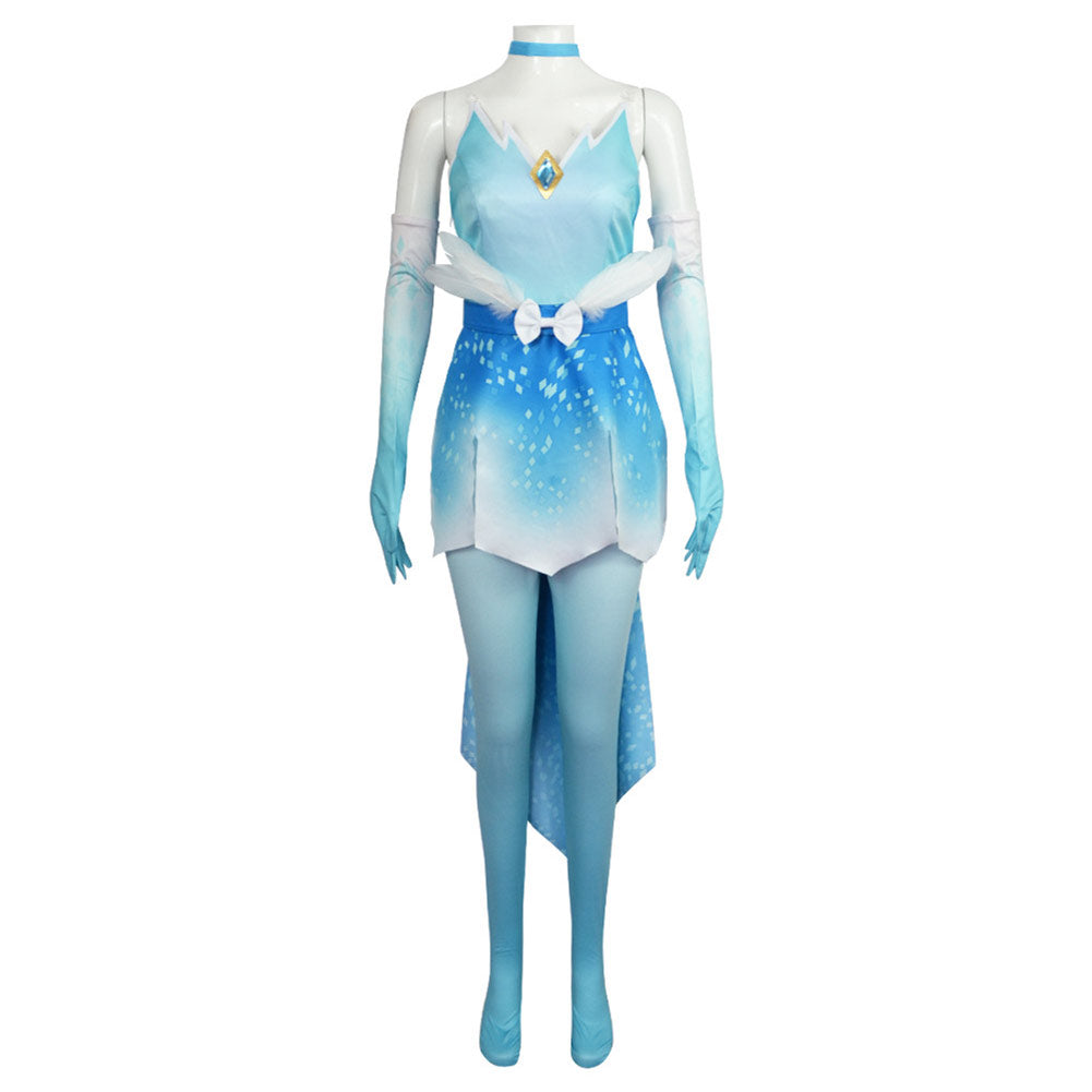 Game Princess Peach: Showtime! (2024) Ice Flower Peach Blue Dress Outfits Cosplay Costume Halloween Carnival Suit