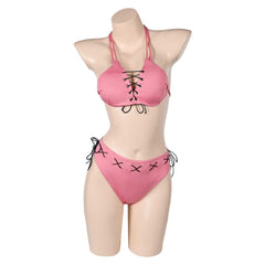 Game Street Fighter Lucia Morgan Pink Bikini Swimsuit Outfits Cosplay Costume Halloween Carnival Suit 