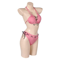 Game Street Fighter Lucia Morgan Pink Bikini Swimsuit Outfits Cosplay Costume Halloween Carnival Suit 