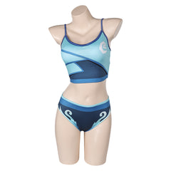 Game Valorant Jett Blue Swimsuit Outfits Cosplay Costume Halloween Carnival Suit