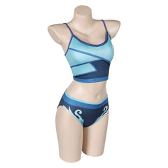 Game Valorant Jett Blue Swimsuit Outfits Cosplay Costume Halloween Carnival Suit