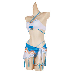 Genshin Impact Lumine Hot Spring White Swimsuit Outfits Cosplay Costume