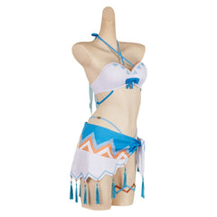 Genshin Impact Lumine Hot Spring White Swimsuit Outfits Cosplay Costume