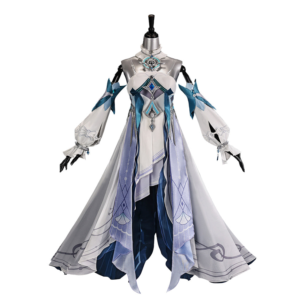 Genshin Impact Vodyanitsa White Blue Dress Set Outfits Cosplay Costume