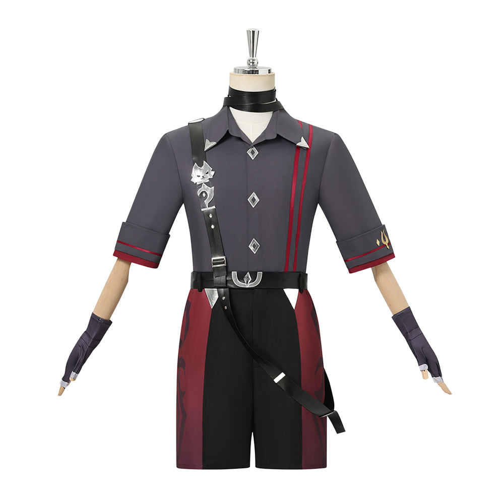Genshin Impact Wriothesley Young Gray Black Shorts Set Outfits Cosplay Costume 