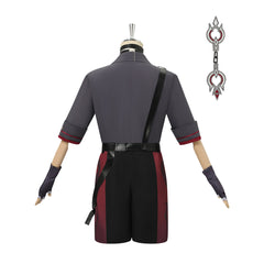 Genshin Impact Wriothesley Young Gray Black Shorts Set Outfits Cosplay Costume 