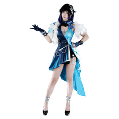 Genshin Impact Yelan Blue Dress Set Outfits Cosplay Costume Halloween Carnival Suit 