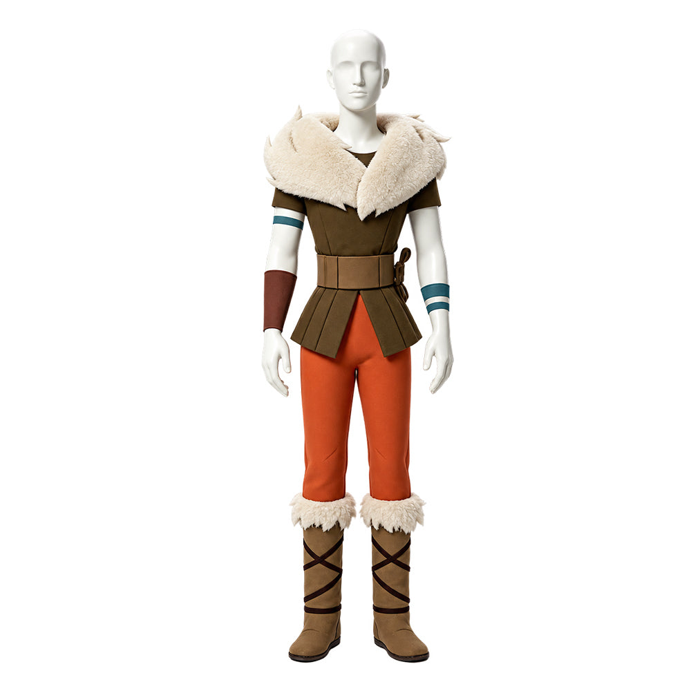 Golden Axe (2026) Hampton Squib Fur Collar Brown Set Outfits Cosplay Costume