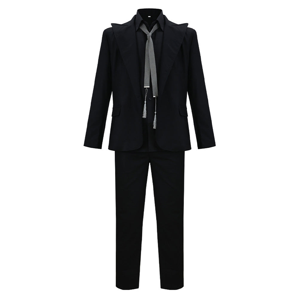 Good Omens Crowley Demon Black Suit Set Outfits Halloween Cosplay Costume 