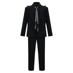 Good Omens Crowley Demon Black Suit Set Outfits Halloween Cosplay Costume 