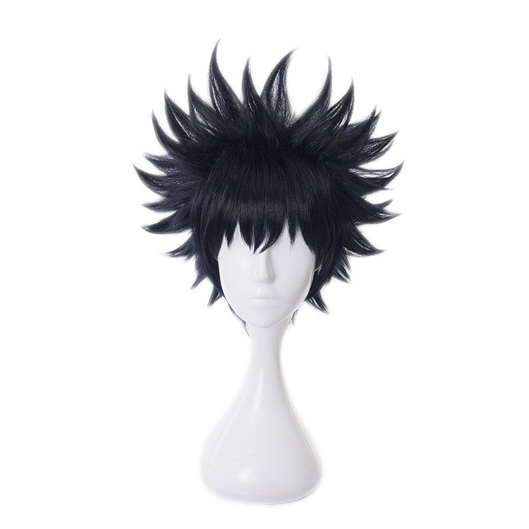 Anime Megumi Fushiguro Black Cosplay Wig Heat Resistant Synthetic Hair Halloween Carnival Props