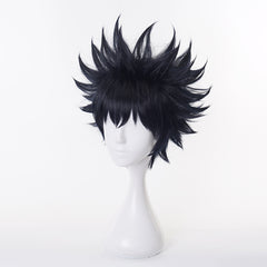 Anime Megumi Fushiguro Black Cosplay Wig Heat Resistant Synthetic Hair Halloween Carnival Props