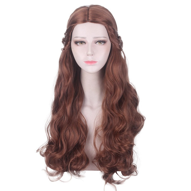 Movie Beauty And The Beast Belle Brown Wig Cosplay Accessories Halloween Carnival Props