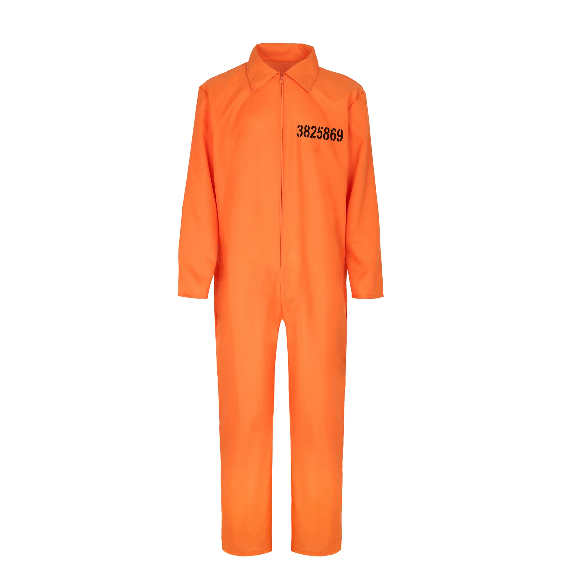 Orange Prisoner Numbered Jail Uniform Jumpsuit Outfits Halloween Cosplay Costume