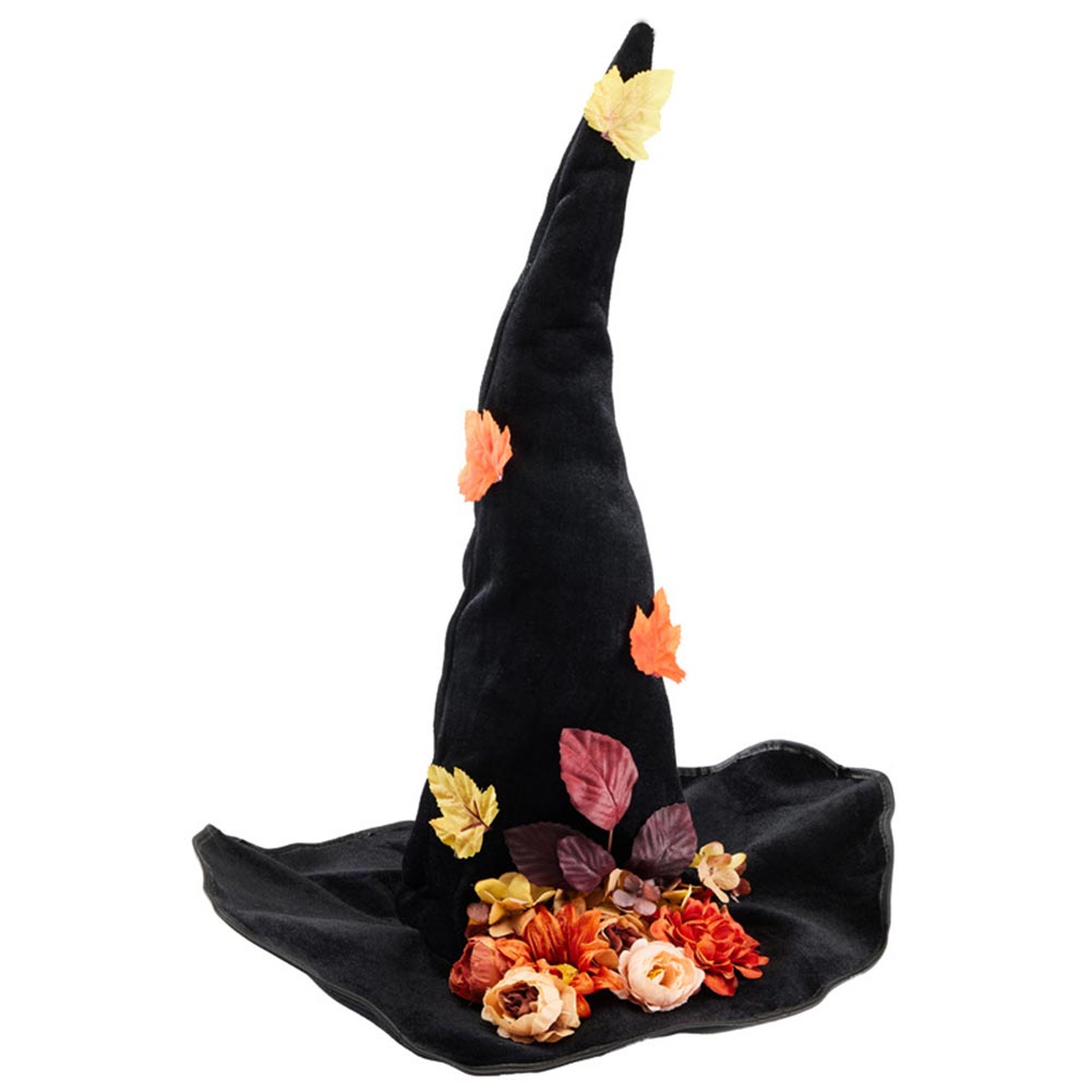 Gothic Lolita Witch Wizard Black Flower Hat Cosplay Halloween Carnival Costume Accessories Props