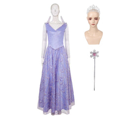 Wicked (2024) Glinda Purple Satin Top Skirt Outfits Cosplay Costume