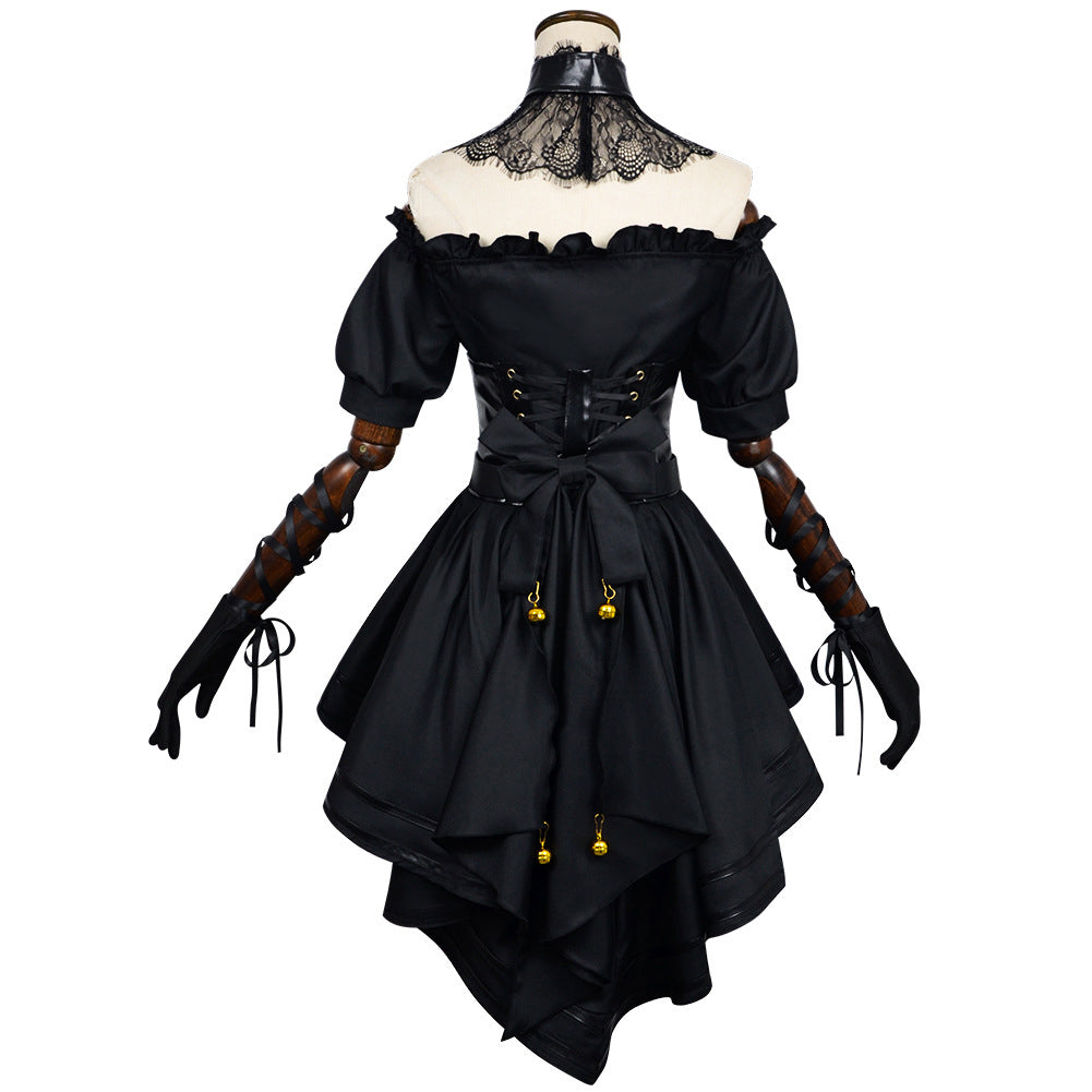 Grok AI Companion Ani Black Gothic Dress Set Outfits Cosplay Costume