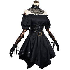 Grok AI Companion Ani Black Gothic Dress Set Outfits Cosplay Costume