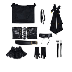 Grok AI Companion Ani Black Gothic Dress Set Outfits Cosplay Costume