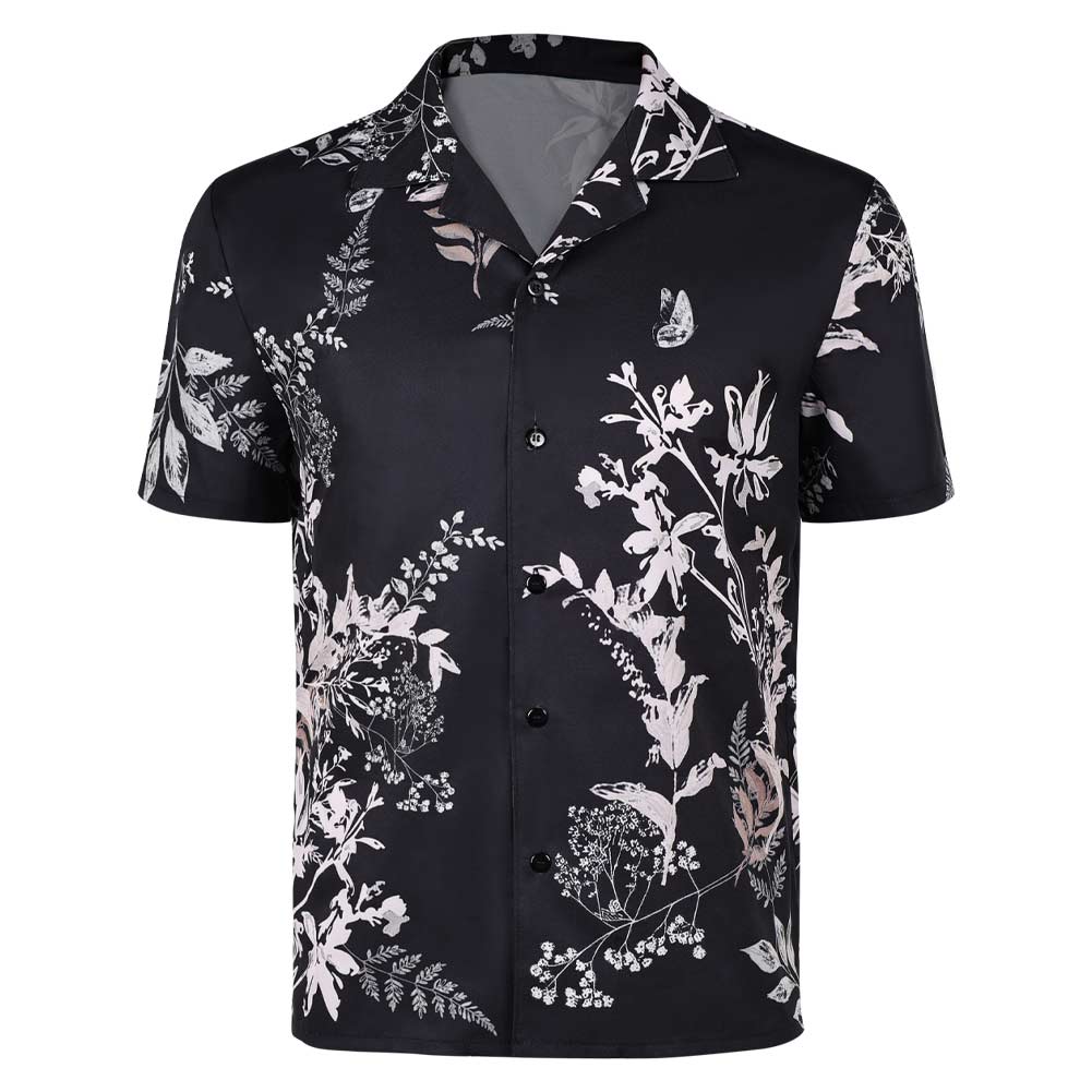 GTA 6 (2026) Jason Duval Black Printed Summer Shirt Outfits Cosplay Costume