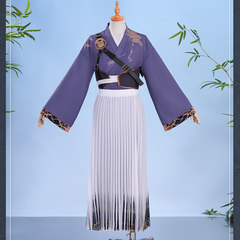 Where Winds Meet (2025) Guyun Sect Purple Set Wuxia Hanfu Outfits Cosplay Costume