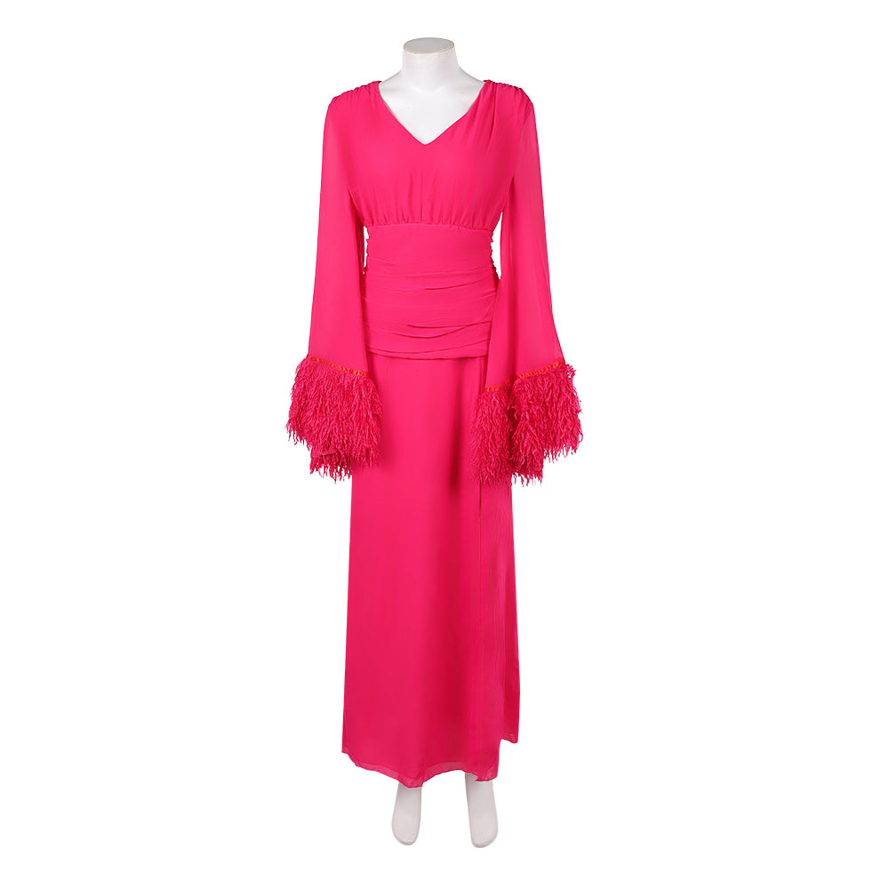 Hacks Season 5 (2026) Deborah Vance Pink Chiffon Dress Outfits Cosplay Costume